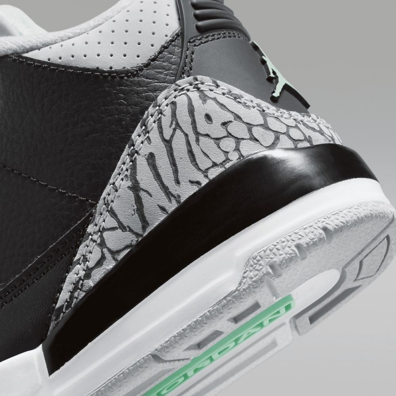 Nike Jordan 3 Retro Lasten Kengät Mustat Harmaat Valkoinen Vihreä | 123WREPDU