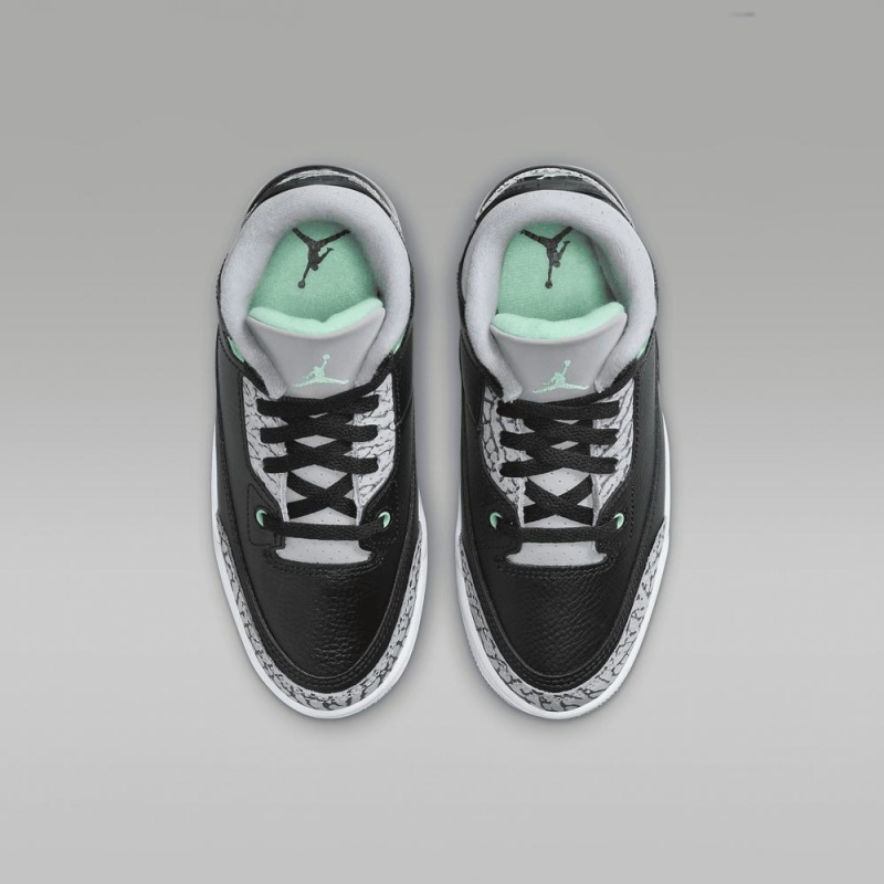 Nike Jordan 3 Retro Lasten Kengät Mustat Harmaat Valkoinen Vihreä | 123WREPDU