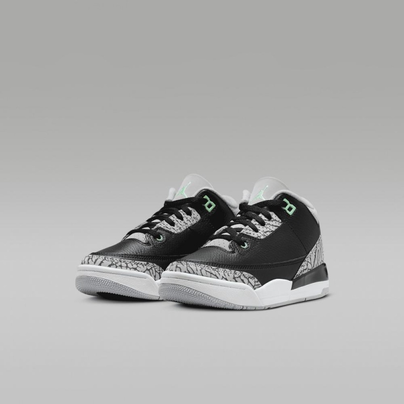 Nike Jordan 3 Retro Lasten Kengät Mustat Harmaat Valkoinen Vihreä | 123WREPDU