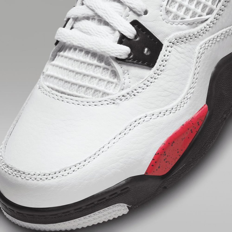 Nike Jordan 4 Retro Lasten Kengät Valkoinen Mustat Harmaat Punainen | 837HNMRGL