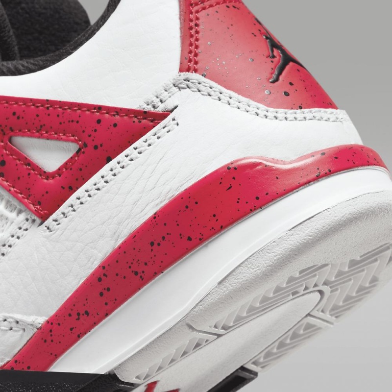 Nike Jordan 4 Retro Lasten Kengät Valkoinen Mustat Harmaat Punainen | 837HNMRGL