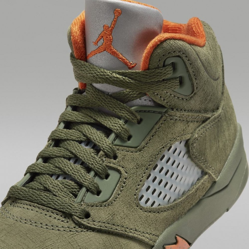 Nike Jordan 5 Retro Lasten Kengät Oliivinvihreä Oranssi | 569EHANSX