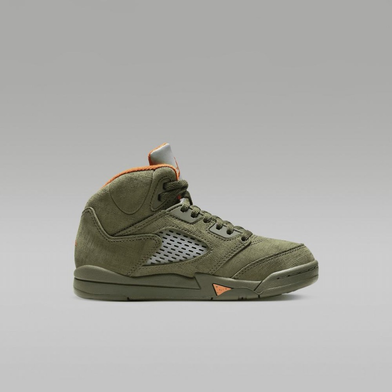 Nike Jordan 5 Retro Lasten Kengät Oliivinvihreä Oranssi | 569EHANSX