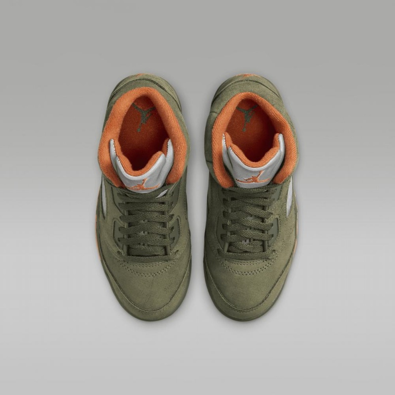 Nike Jordan 5 Retro Lasten Kengät Oliivinvihreä Oranssi | 569EHANSX