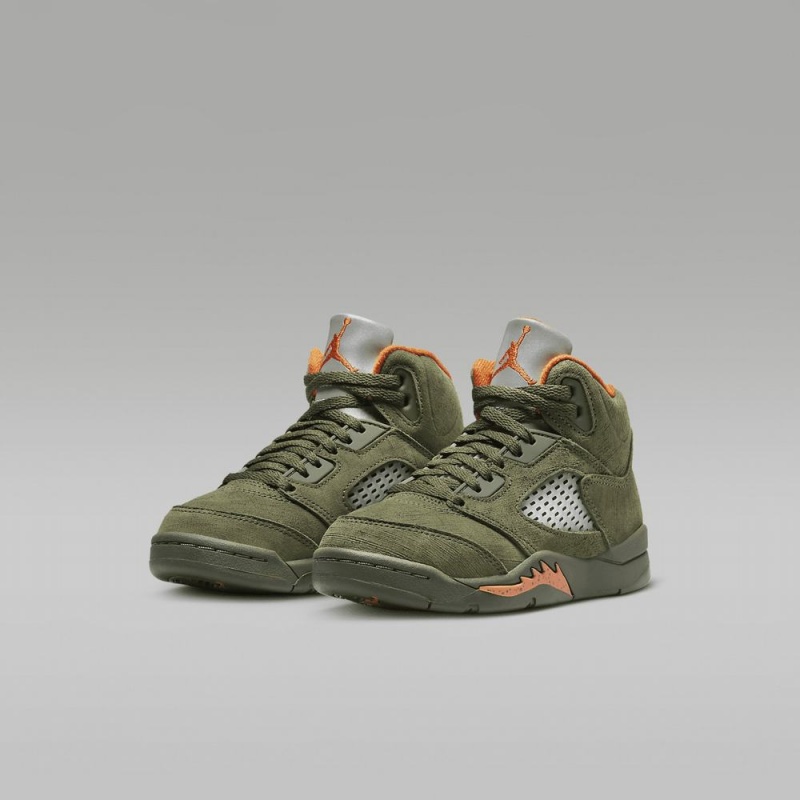 Nike Jordan 5 Retro Lasten Kengät Oliivinvihreä Oranssi | 569EHANSX