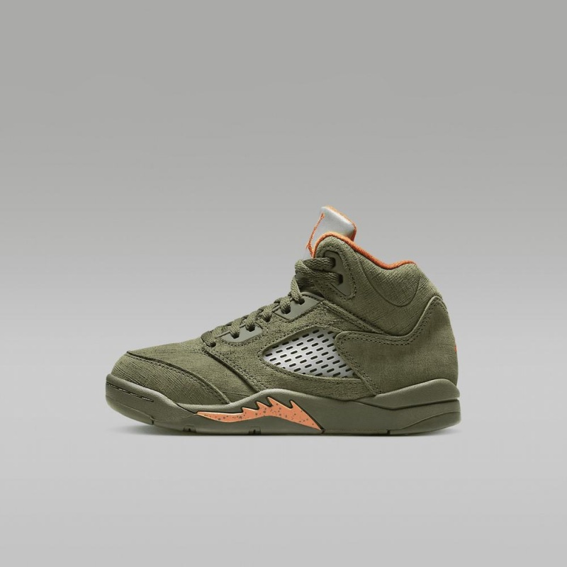 Nike Jordan 5 Retro Lasten Kengät Oliivinvihreä Oranssi | 569EHANSX